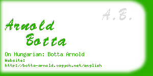 arnold botta business card
